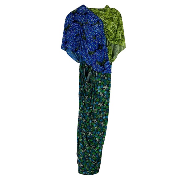 ZARA BLOGGERS FAVE MIX PRINT FLORAL DRAPED MIDI DRESS - Picture 6 of 11